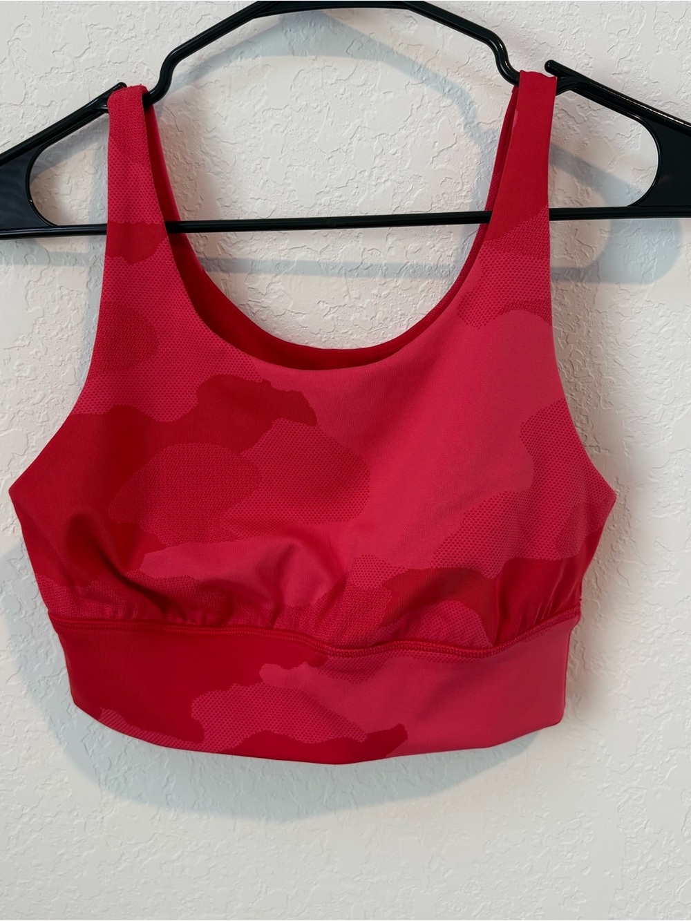 aerie Red and Pink Camouflage Sports Bra, Size Medium